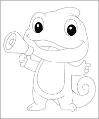 Chameleon Coloring Page For Amazon KDP