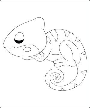 Chameleon Coloring Page For Amazon KDP