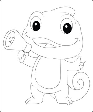 Chameleon Coloring Page For Amazon KDP