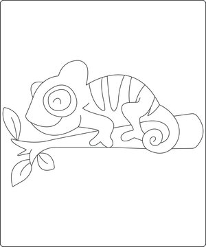 Chameleon Coloring Page For Amazon KDP