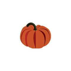 Orange pumpkin vector illustration. Autumn vegetables concept.