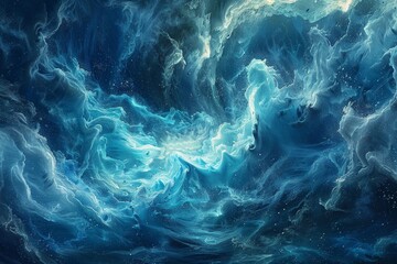 Obraz premium Vivid cosmic clouds and nebula formations surrounded by a myriad of stars in deep space, captured in high detail.