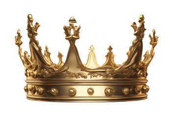 Gold crown isolated Golden crown on a transparent background Vector illustration - obrazy, fototapety, plakaty