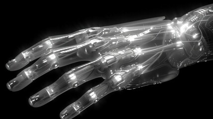 Futuristic Transparent Robotic Hand