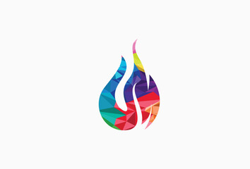 Colorful Fire Flame Vector Illustration Logo template