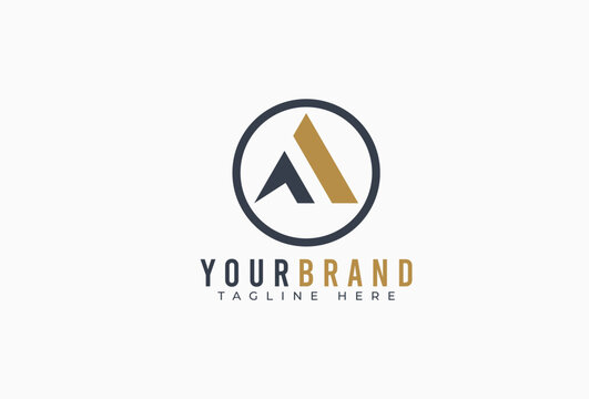 Abstract Triangle Logo. Isolated geometric Shape usable for Corporate Business Branding Identity that Related with Triangle, trinity, pyramid, a, a letter.
