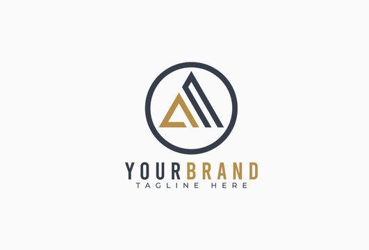 Abstract Triangle Line Logo. Isolated geometric Shape usable for Corporate Business Branding Identity that Related with Triangle, trinity, pyramid, a, a letter.