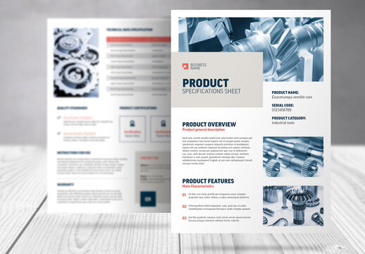 Product Specifications Sheet Template 