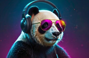 dj Panda in headphones