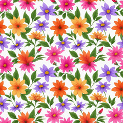 Beautiful artistic seamless floral natural pattern