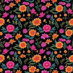 Beautiful artistic seamless floral natural pattern