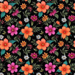 Beautiful artistic seamless floral natural pattern