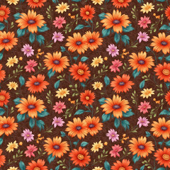 Beautiful artistic seamless floral natural pattern