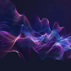 Abstract Music Wave: Digital Art Sound Concept - obrazy, fototapety, plakaty