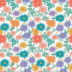 Beautiful artistic seamless floral natural pattern