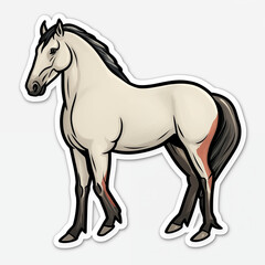 Obraz premium horse, sticker on white background