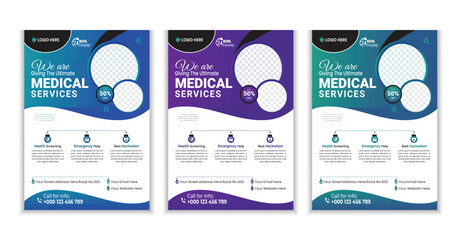 Modern healthcare cover a4 template design and medical brochure design, flyer, leaflets decoration for printing