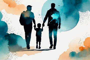 Happy Father's Day background in watercolor style.