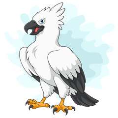 Cartoon harpy eagle bird on white background