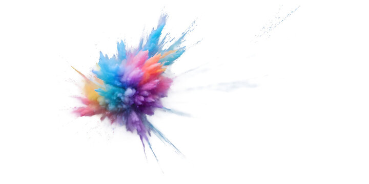 A frozen moment of an explosion of colored powder Transparent Background Images 