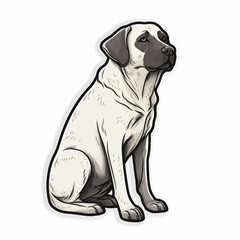 Labrador breed dog, sticker on a white background