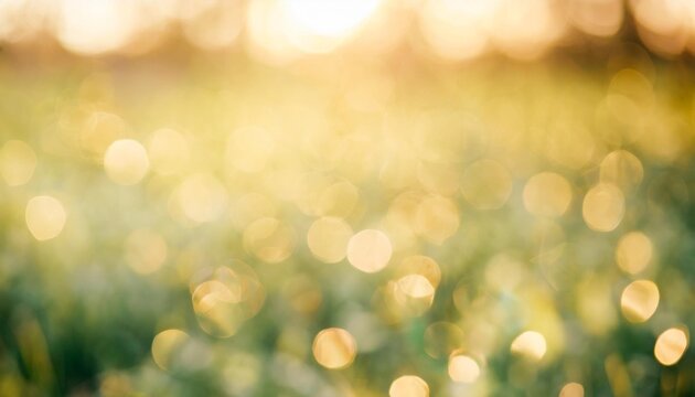 springlike bokeh effect background in shades of green and yellow