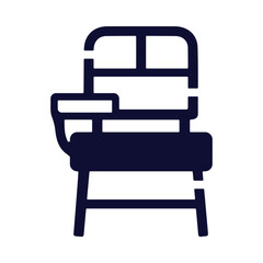 Seat, chair, bench, school bench, table, desk, school student desk icon