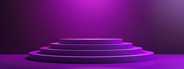 Background podium 3D product platform stage studio abstract light display. 3D background podium scene pedestal room stand violet neon blue minimal purple pastel floor modern geometric wall render show