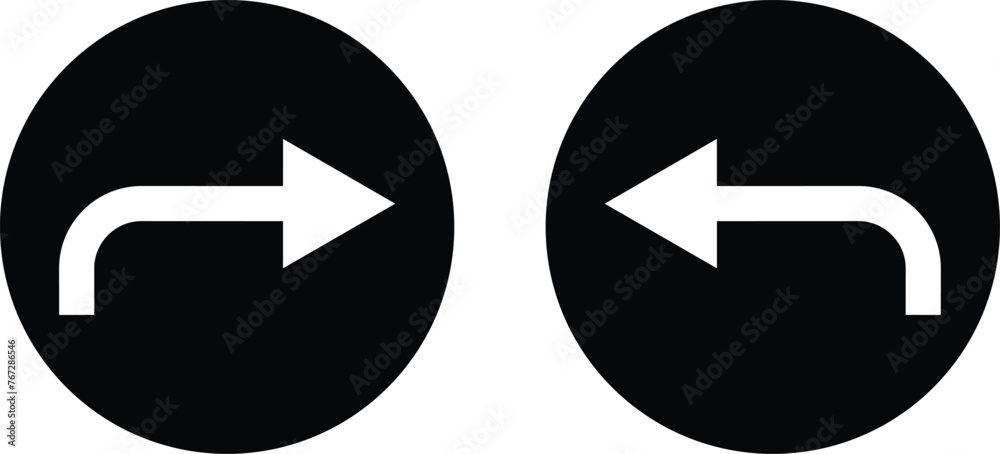 Poster return button icon set isolated on white background . return arrow icon vector