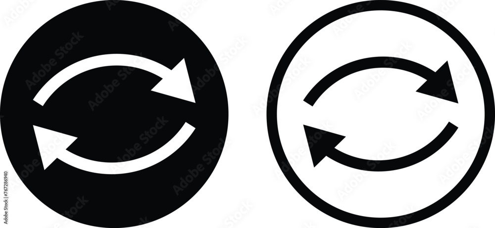 Fototapete Reverse icon set in two styles . Reverse arrow icon vector . Refresh icon . Reload icon