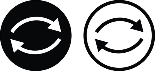 Reverse icon set in two styles . Reverse arrow icon vector . Refresh icon . Reload icon