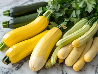 A Refreshing Zucchini Harvest, Part of a Bounty of Organic Vegetables Packed with Nutrition