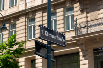 A sign with the name of a street in Vienna
