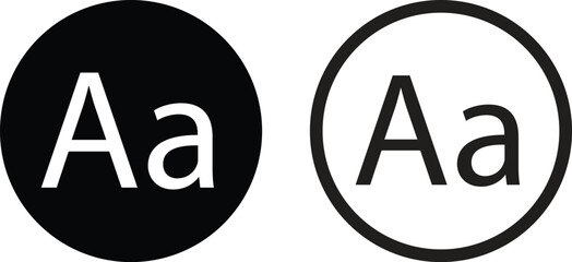 Text icon set in two styles isolated on white background . Vector illustration