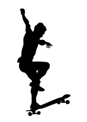 Silhouette athletes of skates on white background   - 767289172