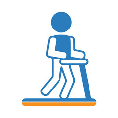 man, treadmill, running, electric, playing, sports, walking, man walking ion treadmill icon