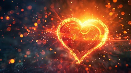 a glowing heart that radiates light and energy