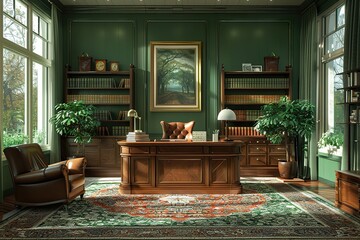 Room of negotiation at office in Verde 3d imageSimilar images - obrazy, fototapety, plakaty