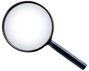 Magnifying glass, concept of information search and document authentication. Zoom object.