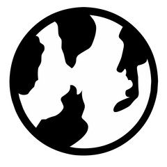 Earth Silhouette, Flat Globes Icon. Vector Ilustration