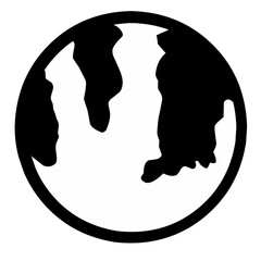 Earth Silhouette, Flat Globes Icon. Vector Ilustration