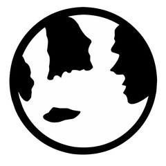 Earth Silhouette, Flat Globes Icon. Vector Ilustration