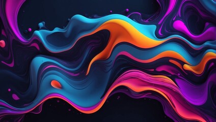 Abstract bright fluid neon digital background. Colorful dynamic wallpapers. It can be used for...