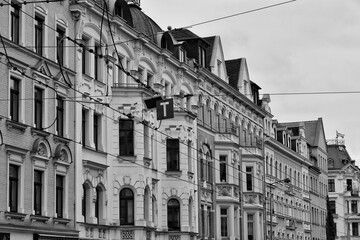 Historical residential houses in Leipzig, Germany