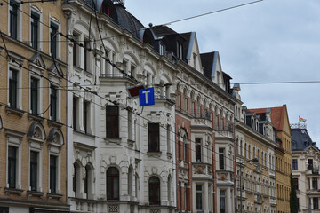 Historical residential houses in Leipzig, Germany