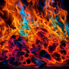 colorful fire illustration background