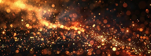 Naklejka premium abstract dark background with a Halloween witch and fire embers, creating a glittery effect with fire sparks and mystical particle lights
