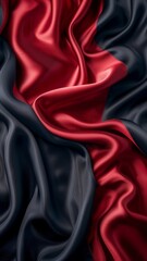 Black and Red Fabric With Red Stripe. Generative AI