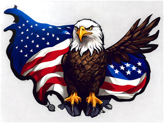 Eagle with USA flag logo design