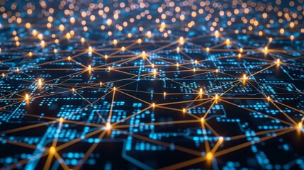 Obraz premium Connectivity: An intricate web of digital connections